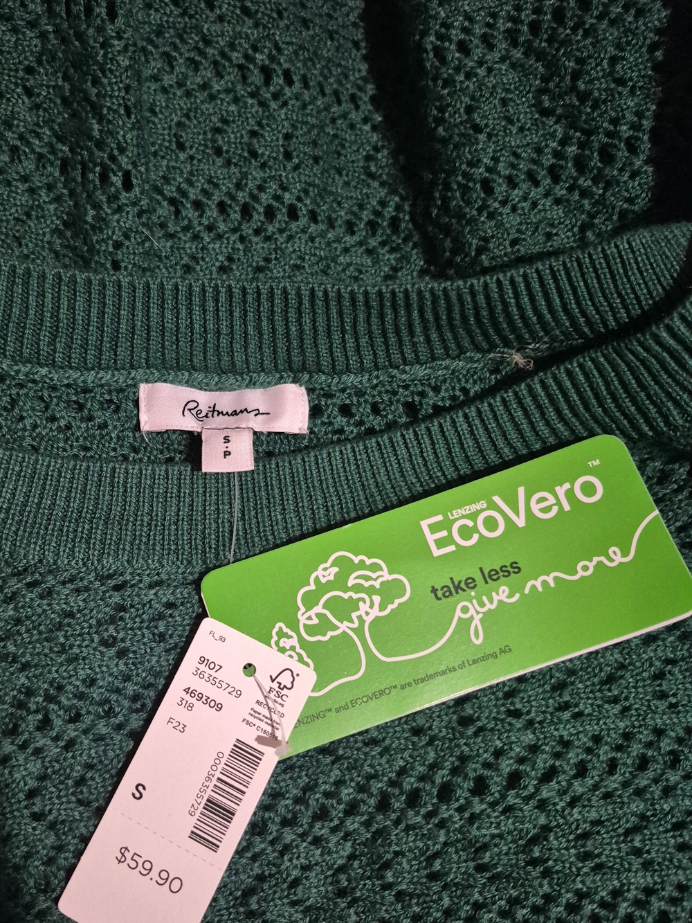 Reitman's Women’s Teal Open-Knit Sweater NWT Size S - Picture 6 of 6